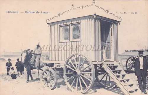 BELGIEN - Ostende, Cabine de Luxe, Postkarte 1900