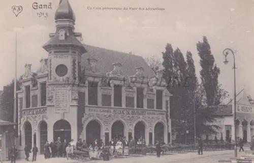 BELGIEN - Gent, Ausstellung 1913, Malerische Ecke Vergnügungspark, Postkarte