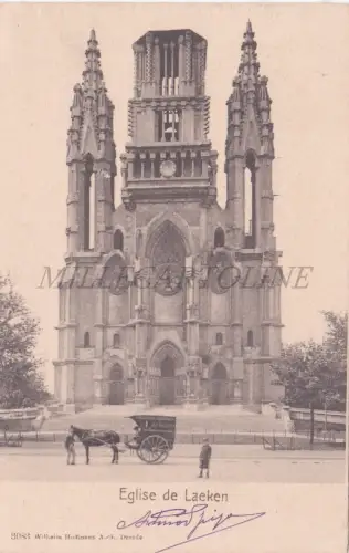 BELGIEN - Laeken, Brüssel, Kirche, Postkarte 1906