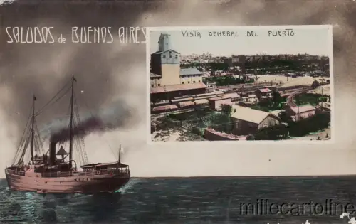 * ARGENTINIEN - Buenos Aires - Vista General del Puerto, Dampfschiff
