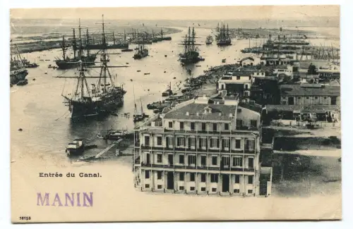 ÄGYPTEN PORT-SAID, 1904, + ANNUL DAMPFER MANIN, VENEZIANISCHE DAMPFSCHIFFFAHRT m