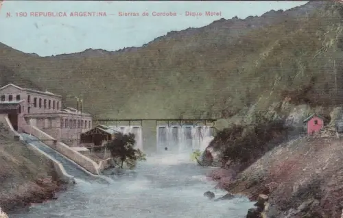 * ARGENTINIEN - Sierras de Cordoba - Dique Molet 1916 Censura Genua Posta Estera