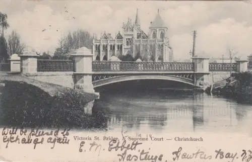 * NEW ZEALAND - Christchurch - Victoria St.Bridge & Supreme Court 1904