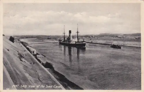 * ÄGYPTEN - Port Said - Blick auf den Suezkanal 1937