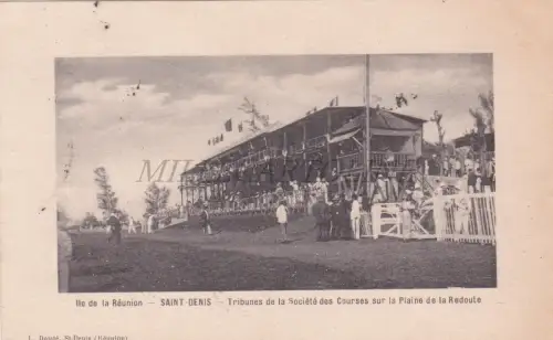 FRANKREICH - St. Denis, Ile de la Reunion, Tribunes Courses, Redoute, Postkarte 1922