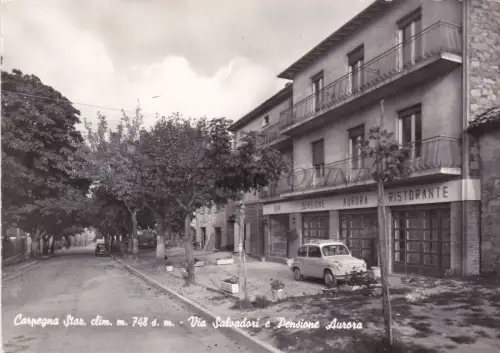 CARPEGNA - Via Salvadori und Pension Aurora, Foto Postkarte