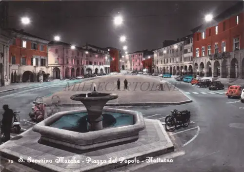 S. SEVERINO MARKEN - Piazza del Popolo, Notturno, Foto Postkarte 1966