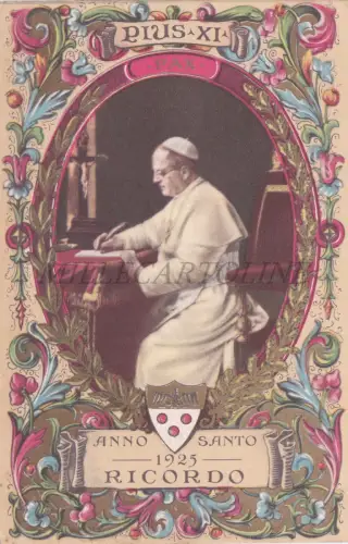 RELIGION - Papst Pius XI., Erinnerung an das Heilige Jahr 1925, Postkarte Scrocchi