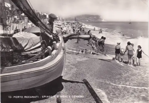 PORTO RECANATI - Strand und Monte Conero, Foto Postkarte 1950
