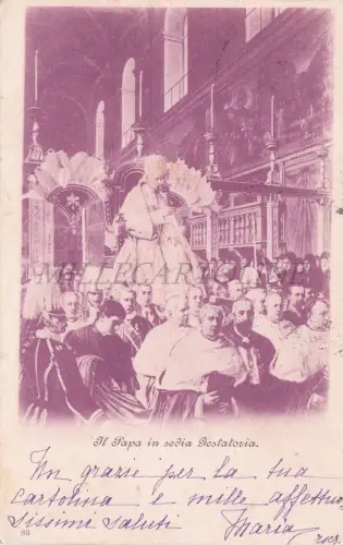 RELIGION - Papst Leo XIII., Gestationsstuhl, Postkarte 1900