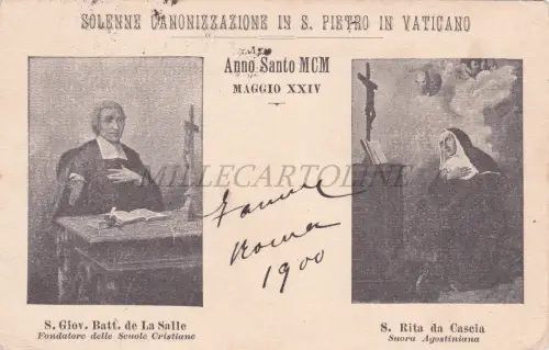 RELIGIONE S. Giov. Batt. de La Salle S. Rita da Cascia Postkarte 1900 S.Pietro