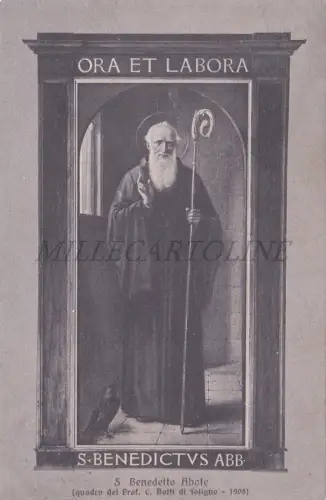 RELIGION - S. Benedikt Abt, Gemälde Prof. Botti Foligno, Postkarte