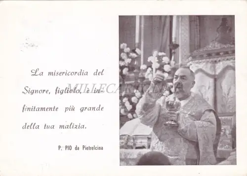 RELIGION - P. Pio da Pietrelcina, Die Heilige Messe, Postkarte 1961