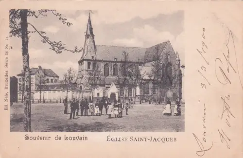 BELGIEN - Löwen, Souvenir, Jakobskirche, Postkarte 1900