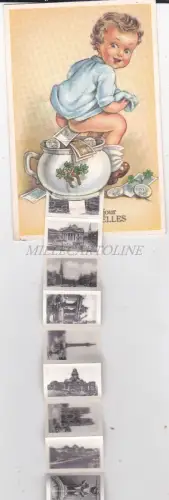 BELGIEN - Brüssel, Bonjour, Fortune, Leporello Postkarte 1963