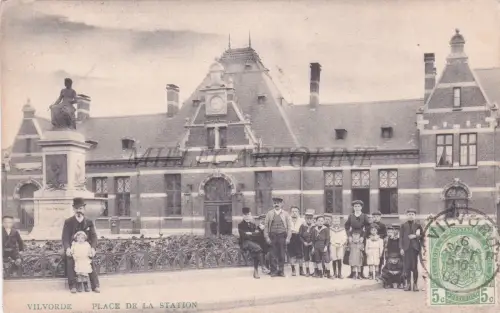 BELGIEN - Vilvorde, Place de la Station, Postkarte 1909