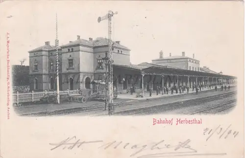 BELGIEN - Herbestal, Bahnhof, Postkarte 1901