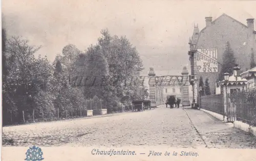 BELGIEN - Chaudfontaine, Place de la Station, Postkarte 1900