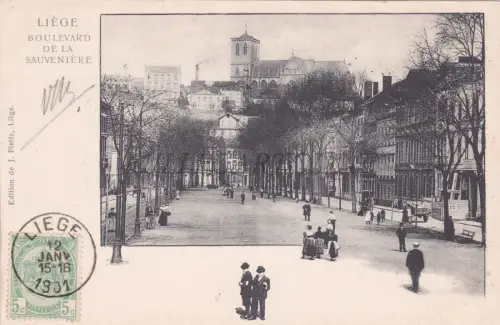 BELGIEN - Lüttich, Boulevard de la Sauveniere, Postkarte 1901