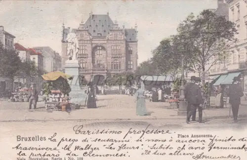 BELGIEN - Brüssel, Place Anneesens, Postkarte 1901