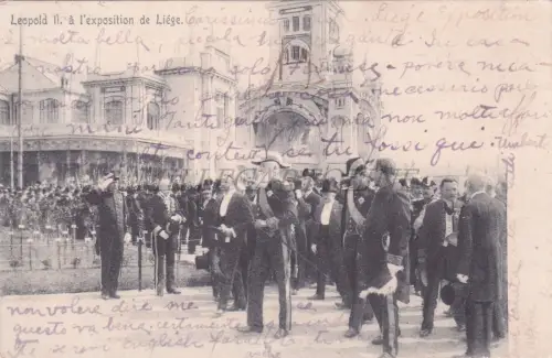 BELGIEN - Lüttich, Leopold II in der Ausstellung, Postkarte 1905
