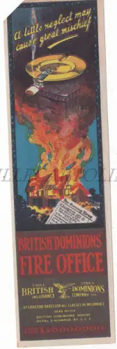 BRITISH DOMINION INSURANCE COMPANY Fire Office Zigarette, ein wenig vernachlässigt..