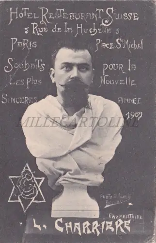 FRANKREICH - Paris, Hotel Restaurant Suisse, L. Charriere, Postkarte 1908