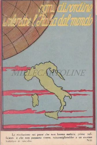 JEDE UNORDNUNG WÜRDE ITALIEN ISOLIEREN - Nitti, Excelsior Zeitschrift Neapel, Postkarte