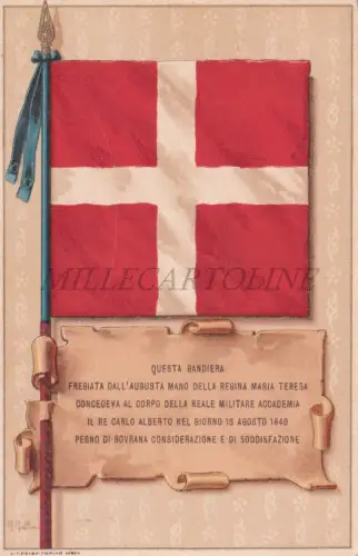 ARTILLERIE - Akademie für Artillerie und Genie, Flagge, Militärpostkarte 1928