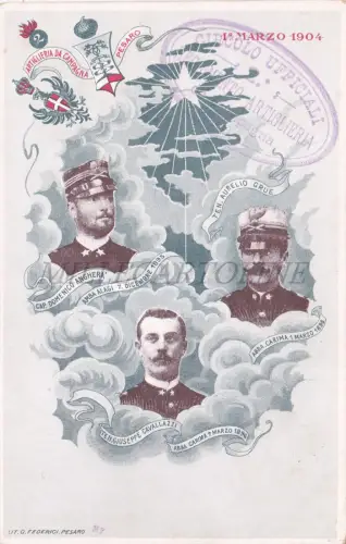 ARTILLERIE - 2 Feldartillerie Pesaro, Kreis Uff., Militärpostkarte