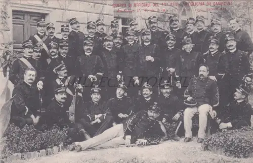 ARTILLERIE - Offiziere 18. Regiment Art. Feldzug, Postkarte Militär Rom