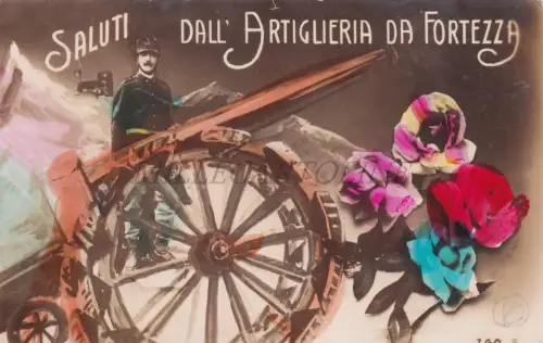 ARTILLERIE - Gruss aus der Kunst. aus Festung, Foto Postkarte Militär 1917 WWI