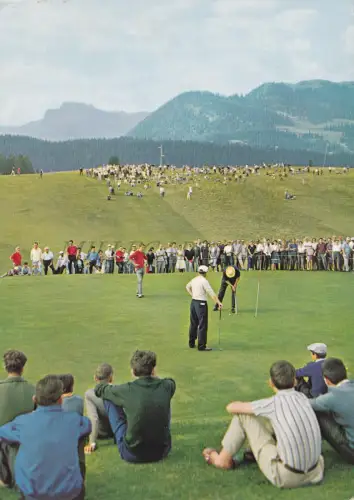 SCHWEIZ - Crans sur Sierre, Green du N°12 Pendant l'Open, Postkarte 1973 Golf