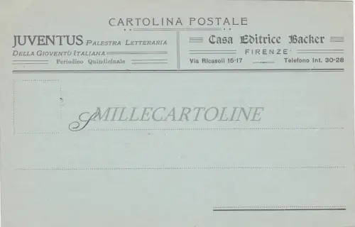 JUVENTUS LITERARISCHE GYMNASTIK JUGEND - Verlag Backer Florenz, Postkarte