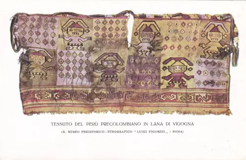 STOFF PERU WOLLE VIGOGNA - Kongress 1926 Institut C. Colombo, Postkarte