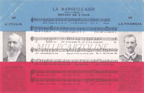 LA MARSEILLAISE - Marseille, W L'Italia, W La France, Postkarte WWI Loubet 