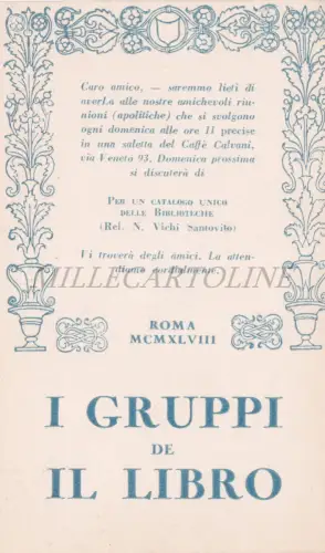 DIE BUCHGRUPPEN - Caffè Calvani, Via Veneto, Rom, Postkarte 1948