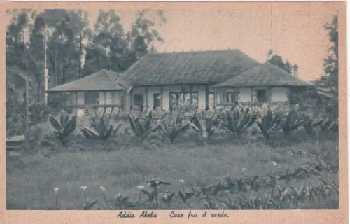 ÄTHIOPIEN - Addis Abeba, Häuser unter den Grünen, Postkarte Ed.Merama