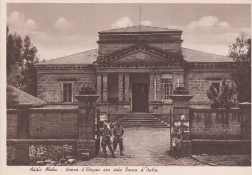 ÄTHIOPIEN - Addis Abeba, Banca d'Äthiopia ora Sede Banca d'Italia, Postkarte