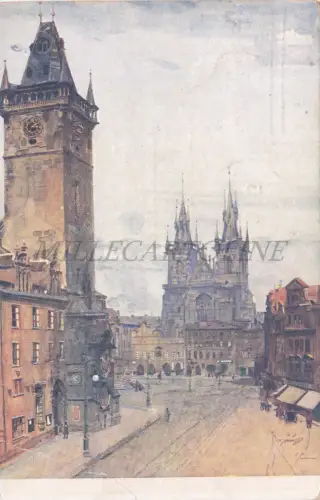 TSCHECHISCHE REPUBLIK - Praha, Staromestska radnice a Tynsky chram, Postkarte 1925