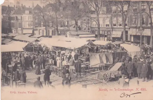 NIEDERLANDE - Den Haag, 's Gravenhage, Markt, Postkarte 1904
