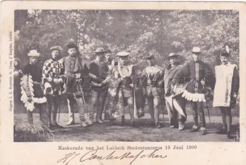 NIEDERLANDE - Leiden, Maskerade van het Leidsch Studentenkorps, Postkarte 1900