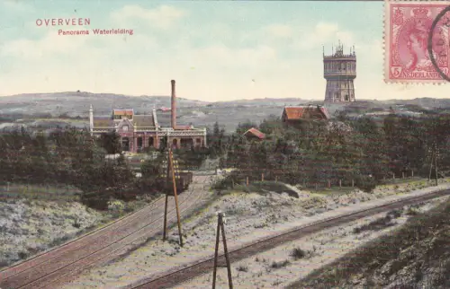 NIEDERLANDE - Overveen, Panorama Wasserleitung, Postkarte 1906