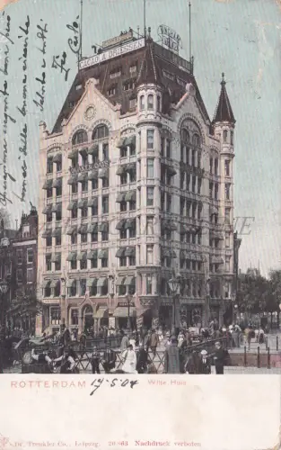 NIEDERLANDE - Rotterdam, Witte Huis, Cacao A. Driessen, Postkarte 1904