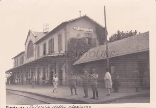 ÄTHIOPIEN - Dire Daua, Innenraum des Bahnhofs, Foto Postkarte