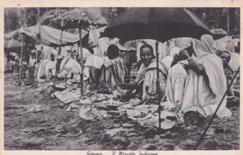 ÄTHIOPIEN - Gimma, Il Mercato Indigeno, Postkarte 1939 AOI Stamps