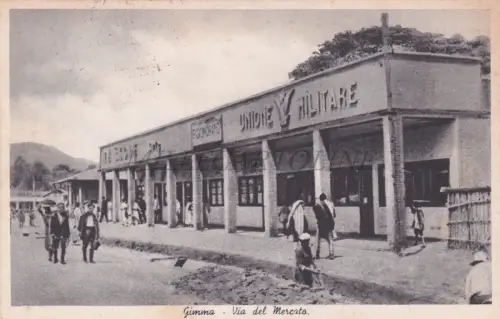 ÄTHIOPIEN - Gimma, Via del Mercato, Unione Militare Postkarte 1939 AOI Stamps