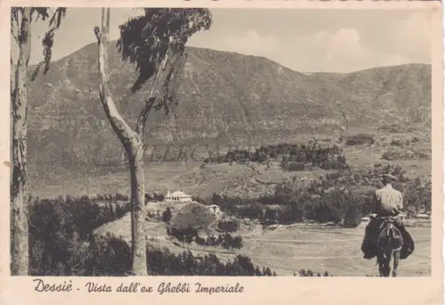 ÄTHIOPIEN - Dessiè, vom ehemaligen Kaiserlichen Ghebbbì, Postkarte 1939 AOI 5c+20c. briefmarken