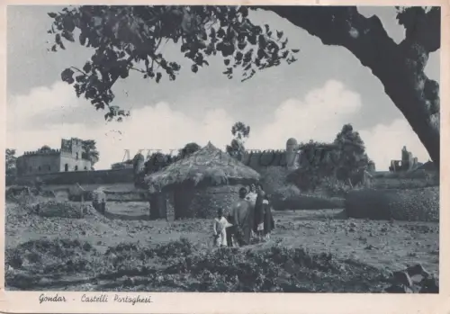 ÄTHIOPIEN - Gondar, Castelli Portoghesi, Postkarte 1937