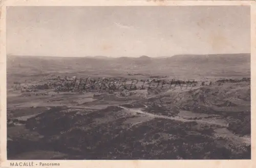 ÄTHIOPIEN - Macallé, Panorama, Postkarte 1936 Posta Militare Nr.105